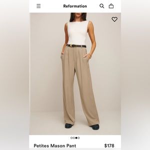 NWOT Reformation Mason Pant in Tan/Brown